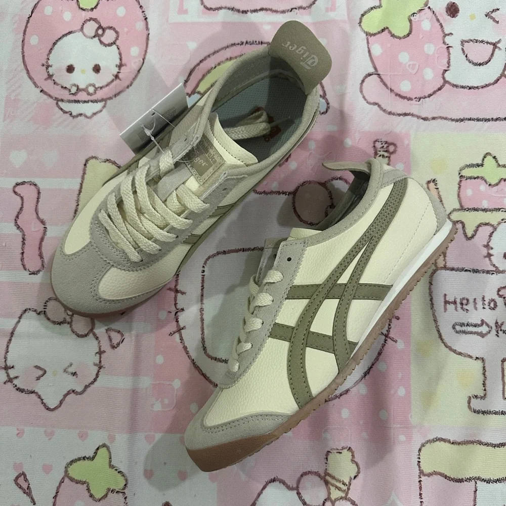 Onitsuka Tiger Beige and Cream Mexico 66 Sneakers
